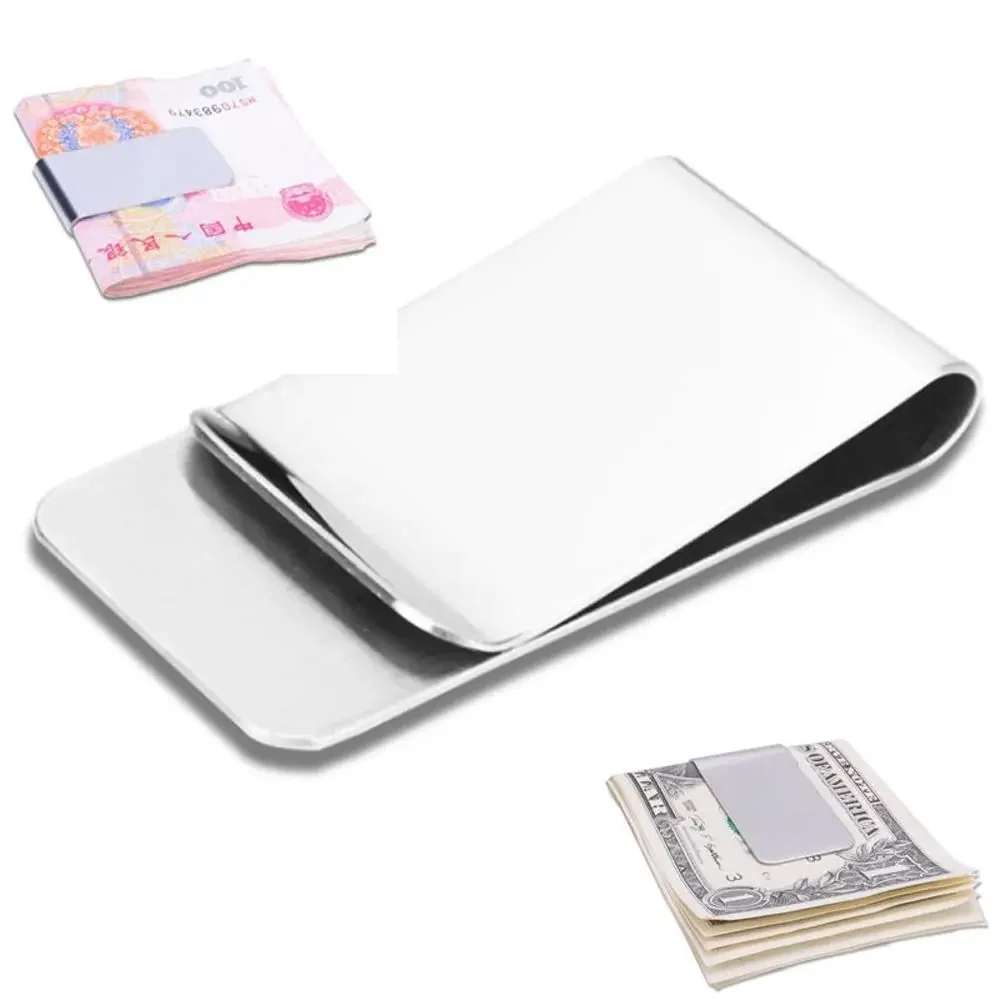 High Quality Hot Sale Metal Clip Slim Pocket Credit Card ID Clip Stainless Steel Money Clip Wallet Cash Clamp Men Purse 2