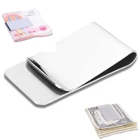 High Quality Hot Sale Metal Clip Slim Pocket Credit Card ID Clip Stainless Steel Money Clip Wallet Cash Clamp Men Purse 2