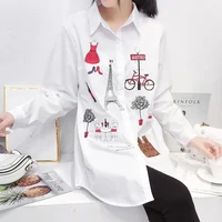Fashion Office Lady Long Sleeve Blouse Women Autumn Cotton Embroidery Blouse Casual Loose Button Shirt Design Female Blusas 5083 - Image 5