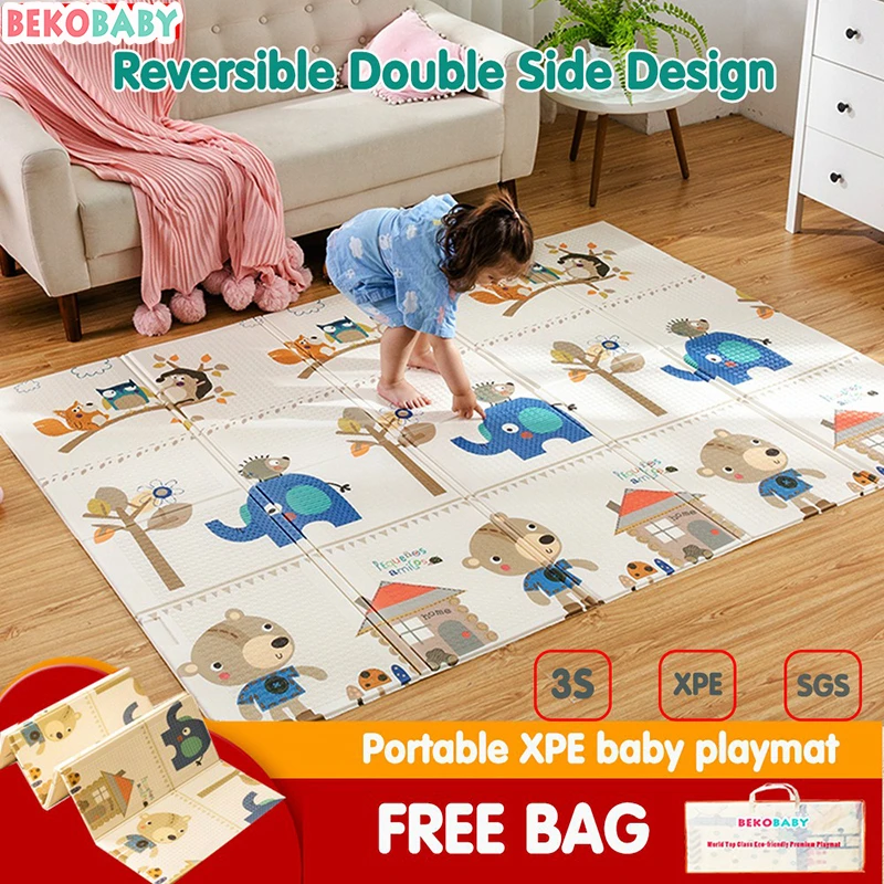 Baby Play Mat, Playmat Crawling Mat For Floor Large, Plush Surface