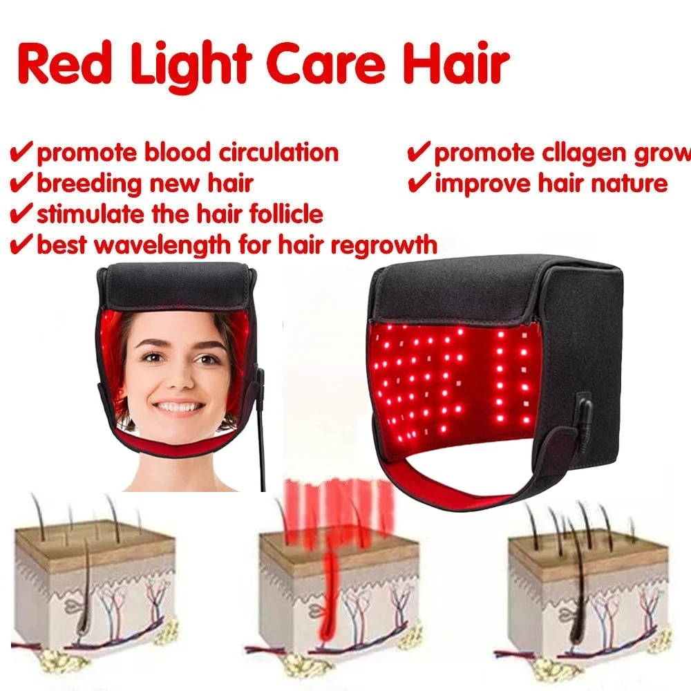660nm&850nm LED Red Light Physical Therapy Hat for Hair Loss, Promote Rapid Hair Growth Hat 110g 0 001g medical food halogen light laboratory rapid infrared moisture meter grain moisture analyzer