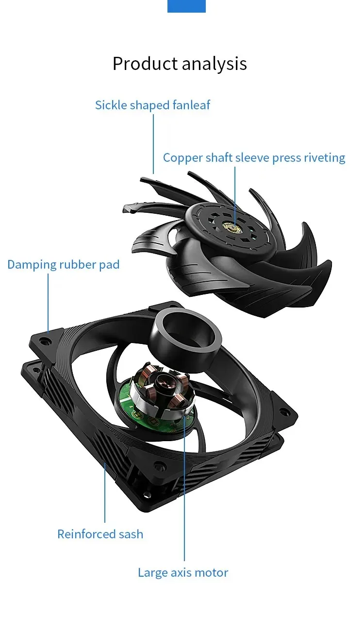 T30 Computer Case Fan 12CM 4PIN PWM CPU Cooler Fan PC Case Silent Fan 120mm