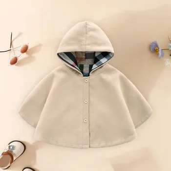 Girls Pretty Autumn And Winter Hooded Capes For Boys And Girls Thermal Capes 1