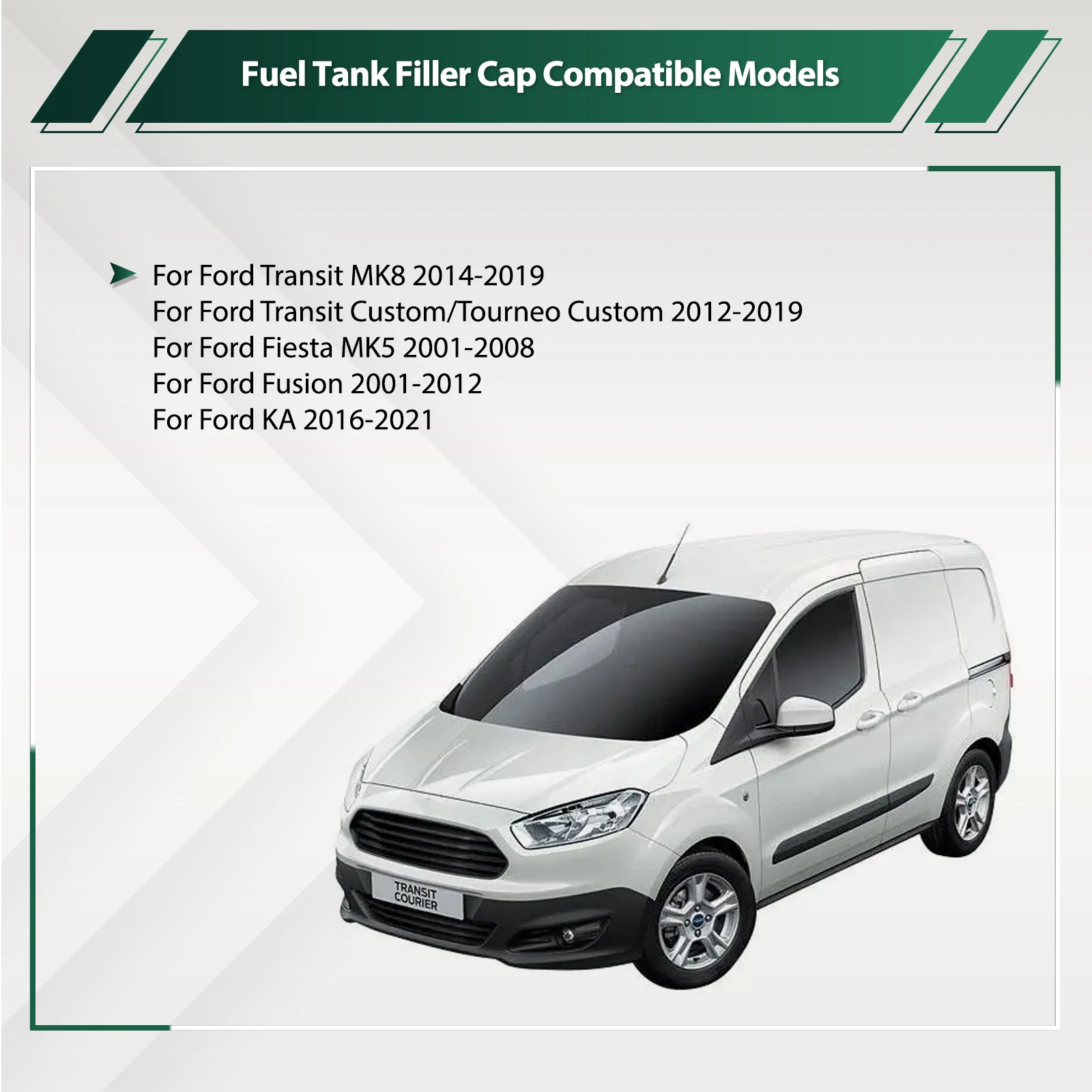 Tappo Serbatoio Con Nastro Per Ford Fiesta MK5, Transit MK8, Custom, KA+ E Fusion – OEM 1580852, 7S61-9030, In ABS