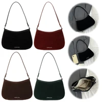Women Faux Suede Shoulder Bag Fashion Underarm Bag Large Capacity Elegant Shoulder Purse Vintage Commuting Bag for Autumn Winter