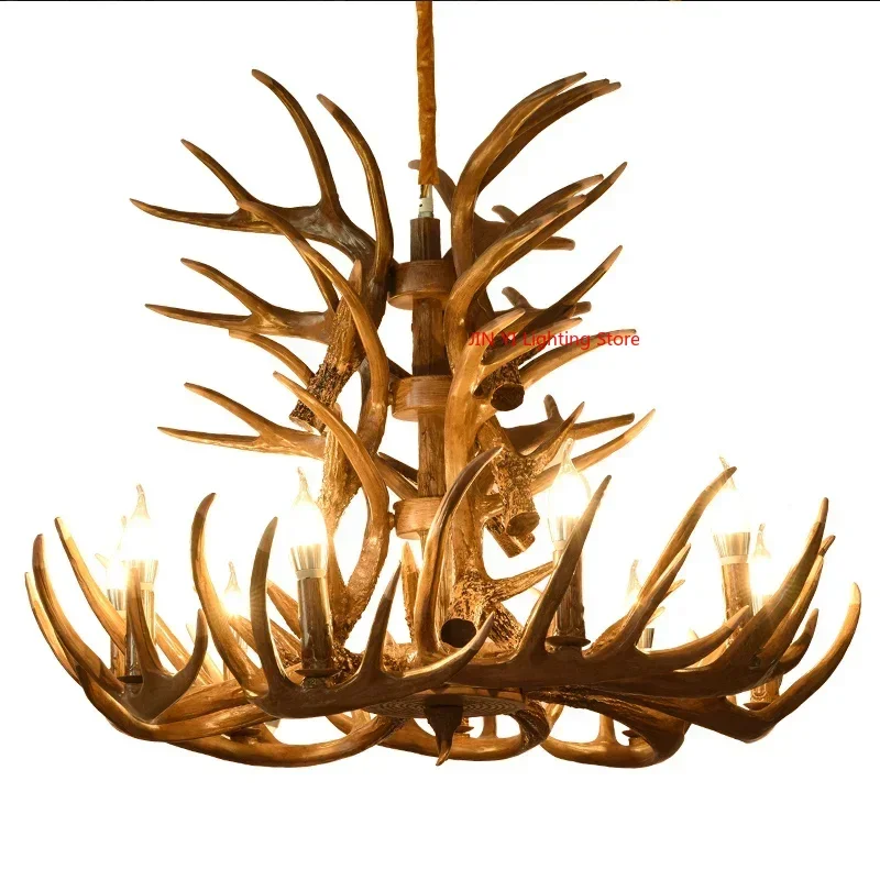 Resin Antler Ceiling Chandelier Pendant Light For 2/4/6 Arms