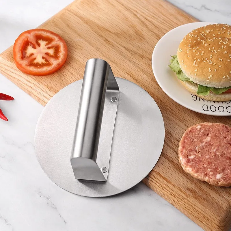 

Round Stainless Steel Meat Press Manual Press Meat Pie Maker Round Handmade Hamburger Making Tool Kitchen Tool Press Meat Board
