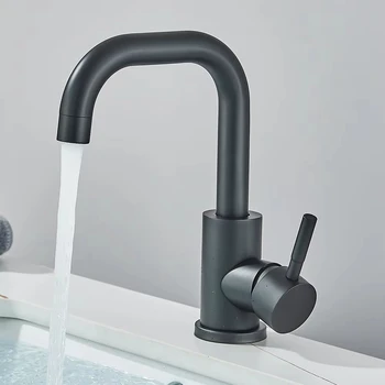 Rubinetto per lavabo da bagno miscelatore per lavaggio a caldo e freddo in acciaio inossidabile 304 rubinetto per lavabo a rotazione 360 rubinetto monocomando per bagno 1