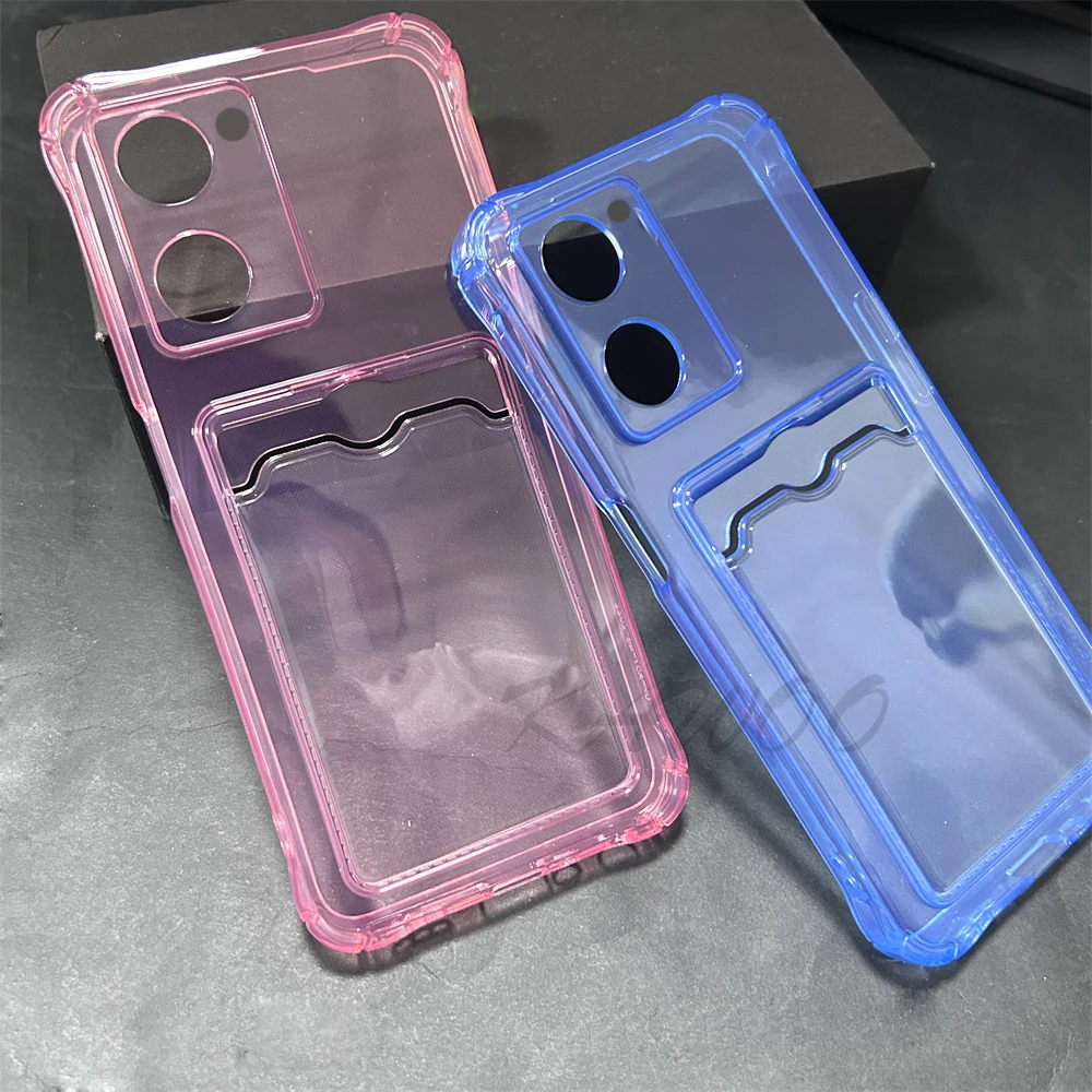 Clear Card Slot Holder - Shockproof Soft TPU Wallet Phone Case