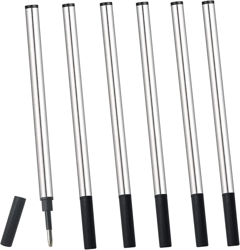 1000 개/세트 검정 파랑 빨강 잉크 금속 교체 가능한 젤 펜 리필 부드럽게 쓰기 0.5mm 파인 포인트 11.1cm 11.2cm 11.3cm