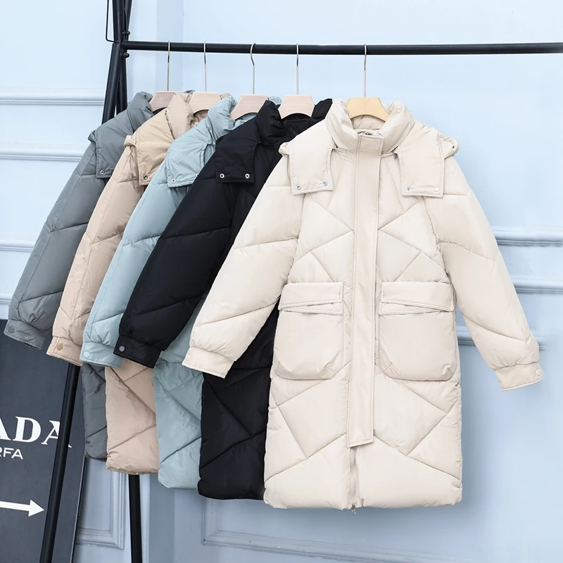 

2023 зимние женские длинные парки, пальто, повседневные толстые теплые ветрозащитные куртки с капюшоном, модная женская верхняя одежда, куртка, пальто