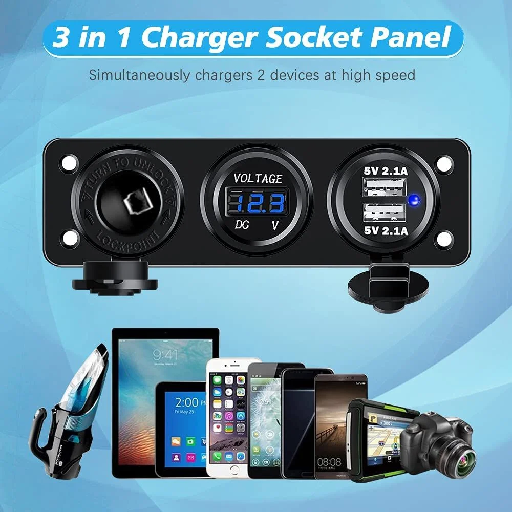 12V  USB 4.2A ڵ , LED  а      ÷  ڵ Ʈ RV