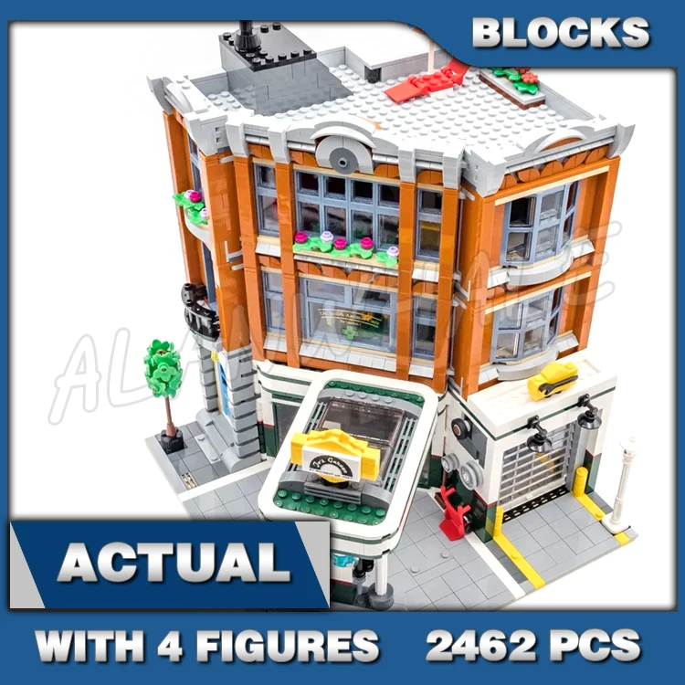 

2462pcs Creative Expert Modular Corner Garage 1950s Gas Station Vehicle Workshop 15042 Building Block Toys Compatible With Model