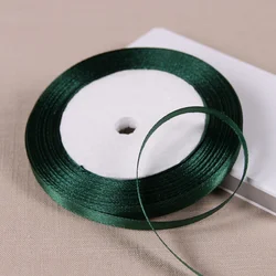 Luxurious Silk Satin Ribbon Collection - 22 Meters Per Roll - Multiple Color Options for Wedding Decor and DIY Crafts (Dark Green)