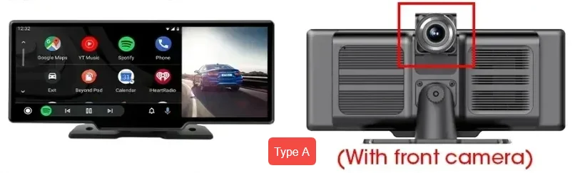 Srnubi 10,26 Zoll 4K DVR Motorrad-Navigationssystem mit Wireless Carplay & Android Auto, optional mit Dual-Objektiv-Dashcam und Rückfahrkamera, WIFI, BT5.0 – Detail 1