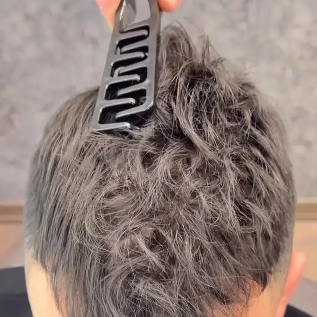 2pc Men's Styling Comb for Hair Gripping and Styling Fluffy Hair with Top Textured Perm Front Spiny Design Hairdressing Tool 4