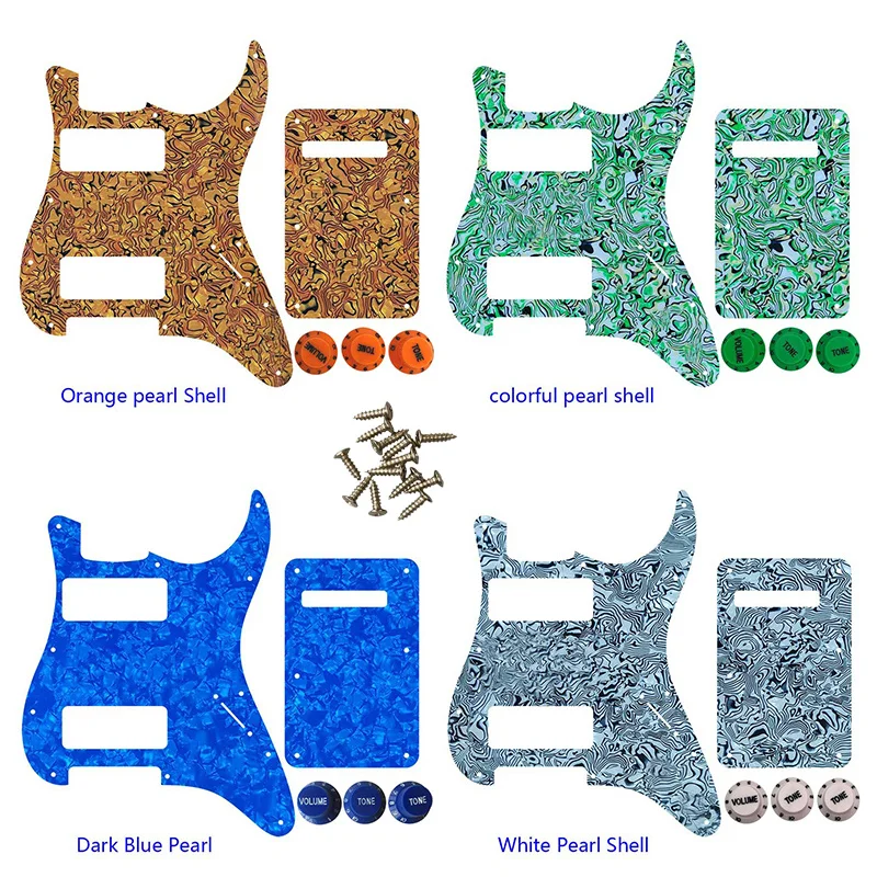 

5 шт., запасные части для гитары 2 P90 Strat, защита для гитары без отверстия для управления, 11 отверстий для винтов, задняя пластина и ручка управления