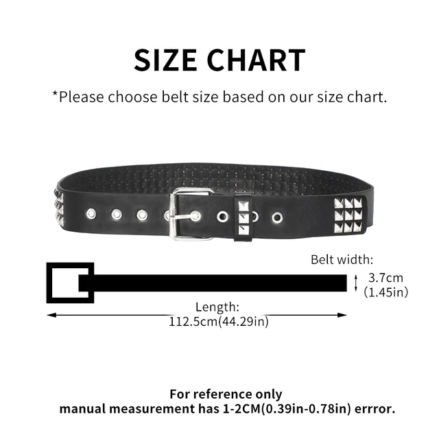 Trend Rivet Belt Heavy Metal Belt Men Women Punk Nightclub Rock Style Belt Jeans Belt Y2K Belt Fashion Decoration Women' Belt 2
