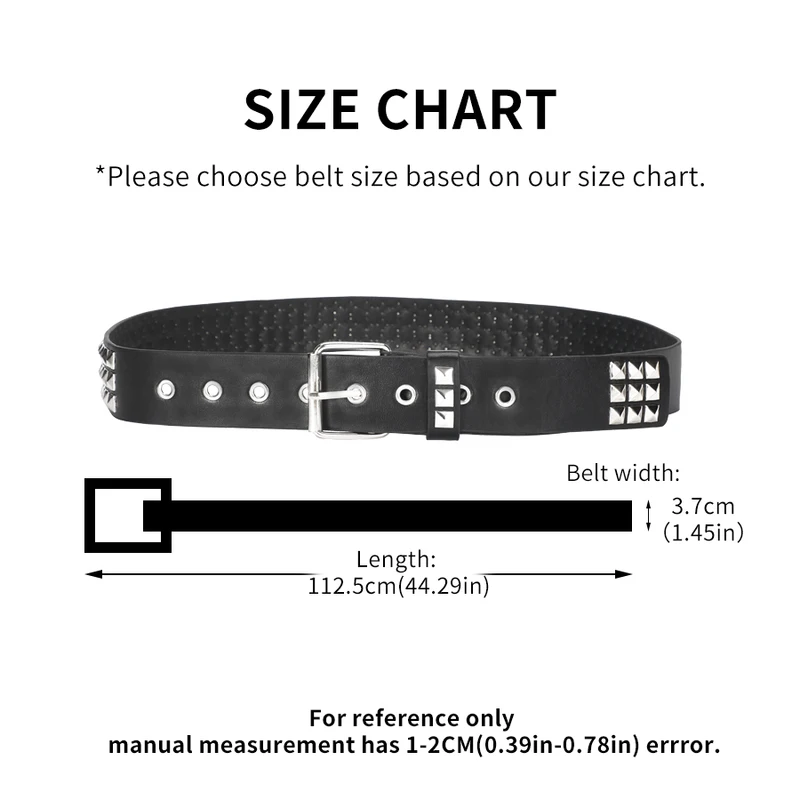 Trend Rivet Belt Heavy Metal Men Women