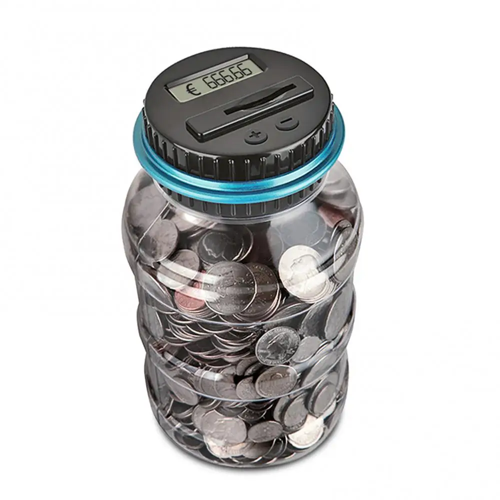 Transparent Piggy Bank Electronic Counting Piggy Bank Automatic Calculation 1.5l Kid Gifts Intelligent Piggy Bank Store Records 5