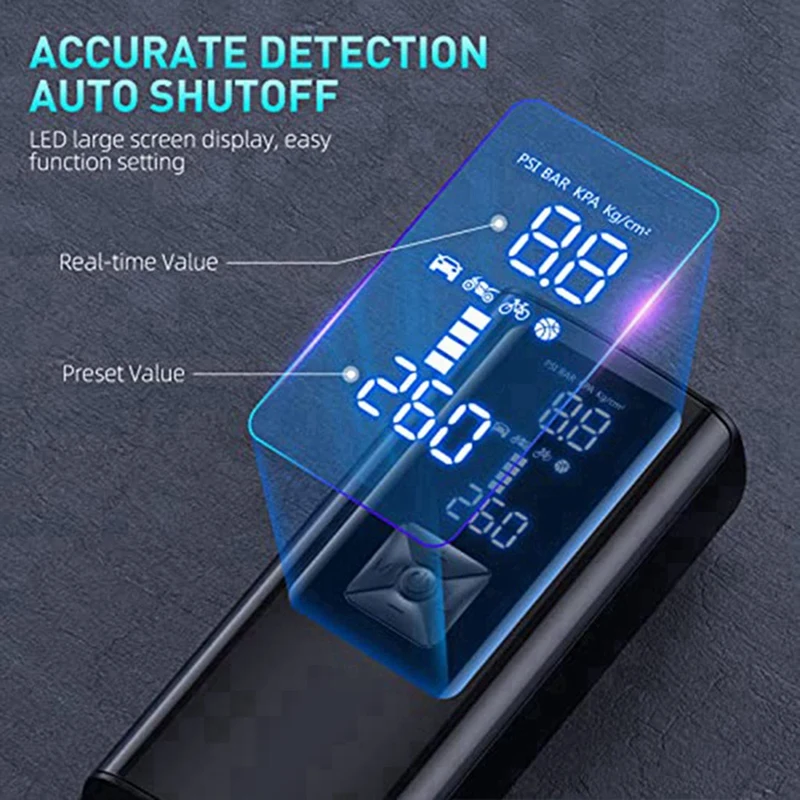 ڵ Ÿ̾ ޴  , 1 ǽ Ÿ̾ â, 150PSI  , 10000Mah ͸