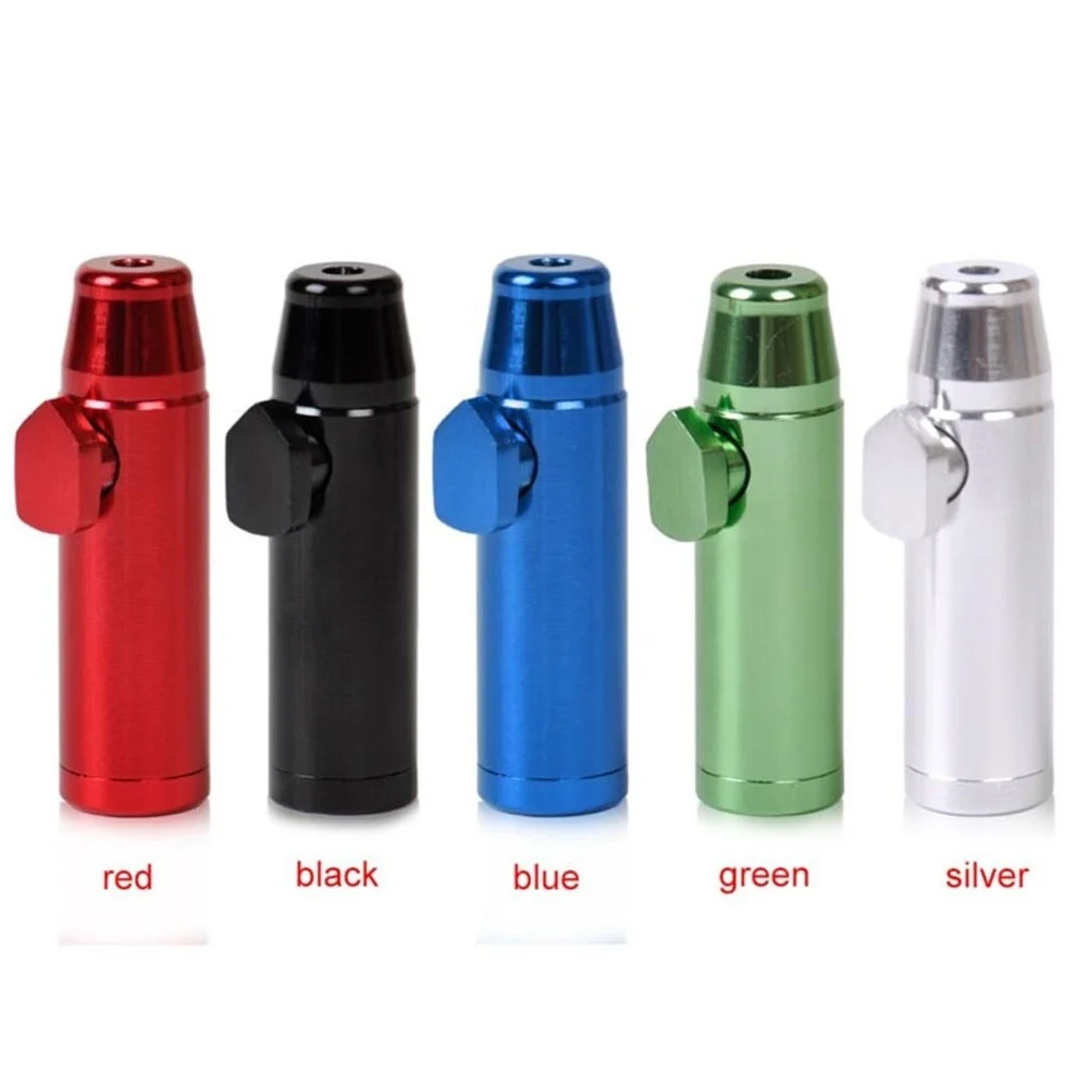 Aluminum Round Bullet Snuff Snorter Dispenser Powder Boxes 53MM Metal