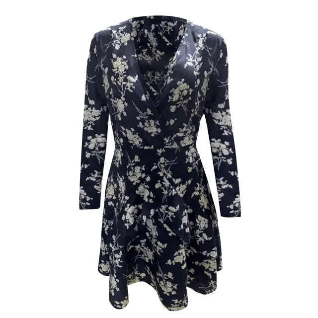 Dresses Woman Party Night Long Sleeves Bohemian Print Sheer Mesh Dress Low Cut V Neck Lace Up Hem Short Dresses летнее платье 5