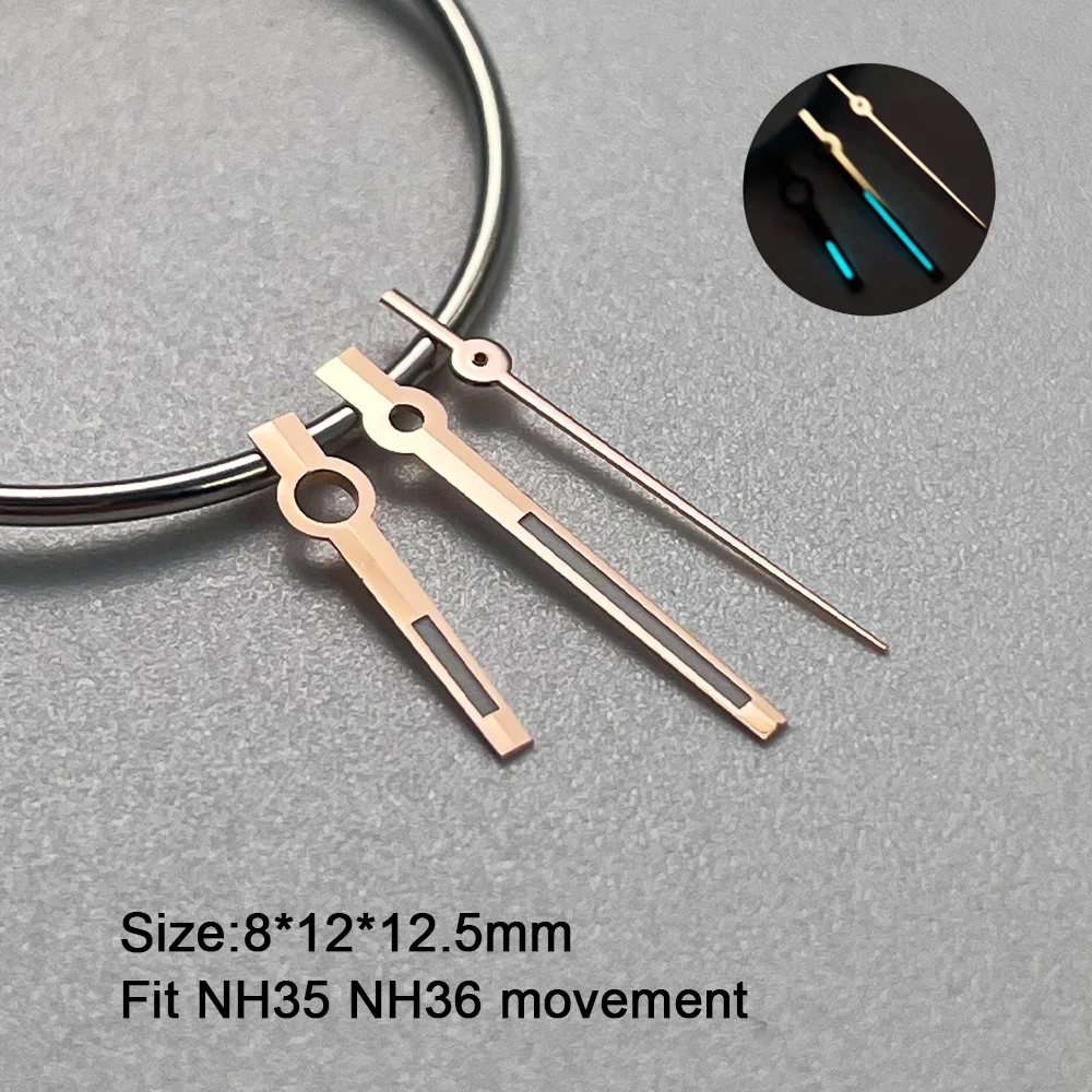 NH35 Hands Watch Hands Blue Luminous Logbook Needle Silver Gold Rose Watch Accessories for Seiko NH35/NH36/4R/7S Movement
