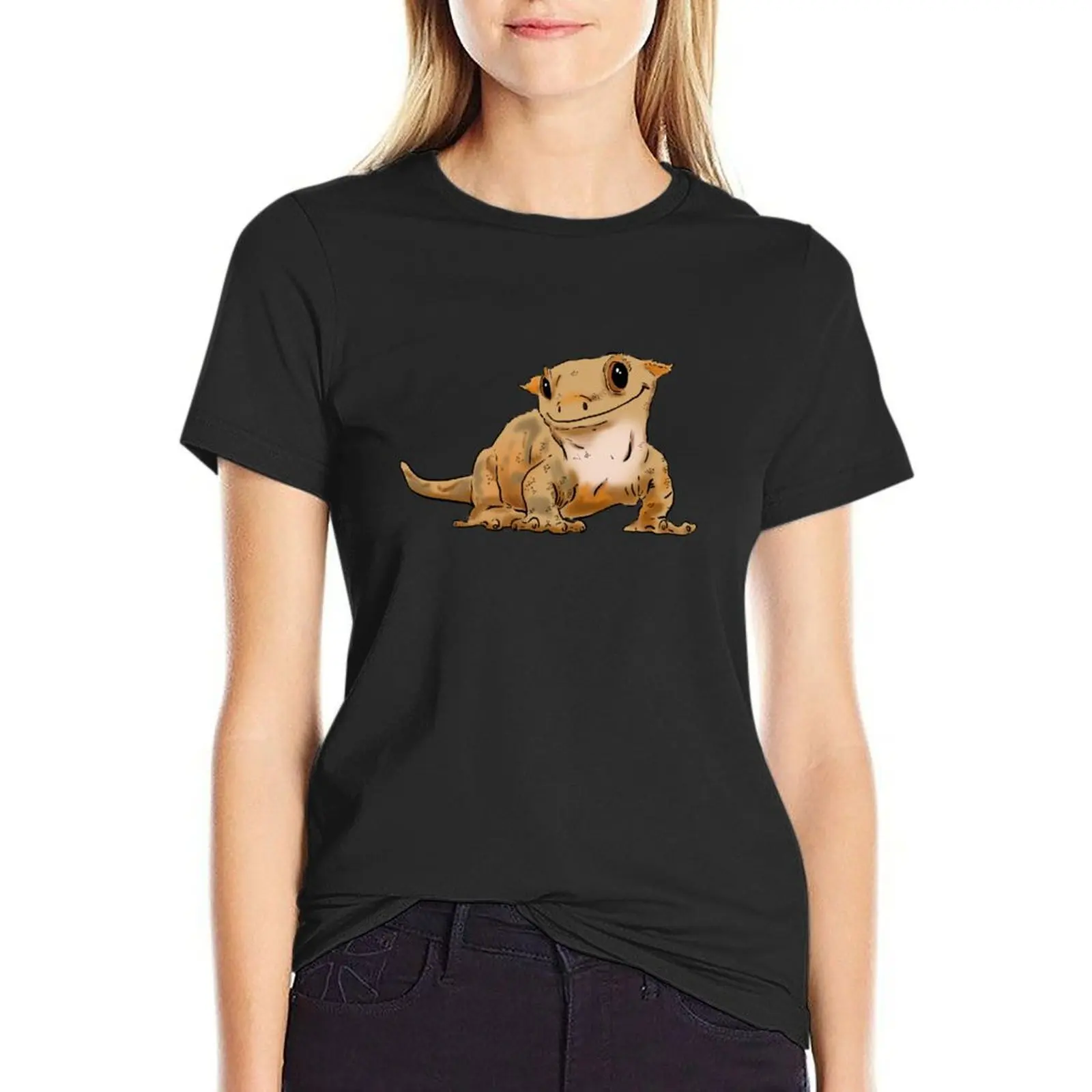 

Smiling Crested Gecko, Cute Crested Gecko, Crestie Lover T-shirt female cute clothes luxury designer clothing Women