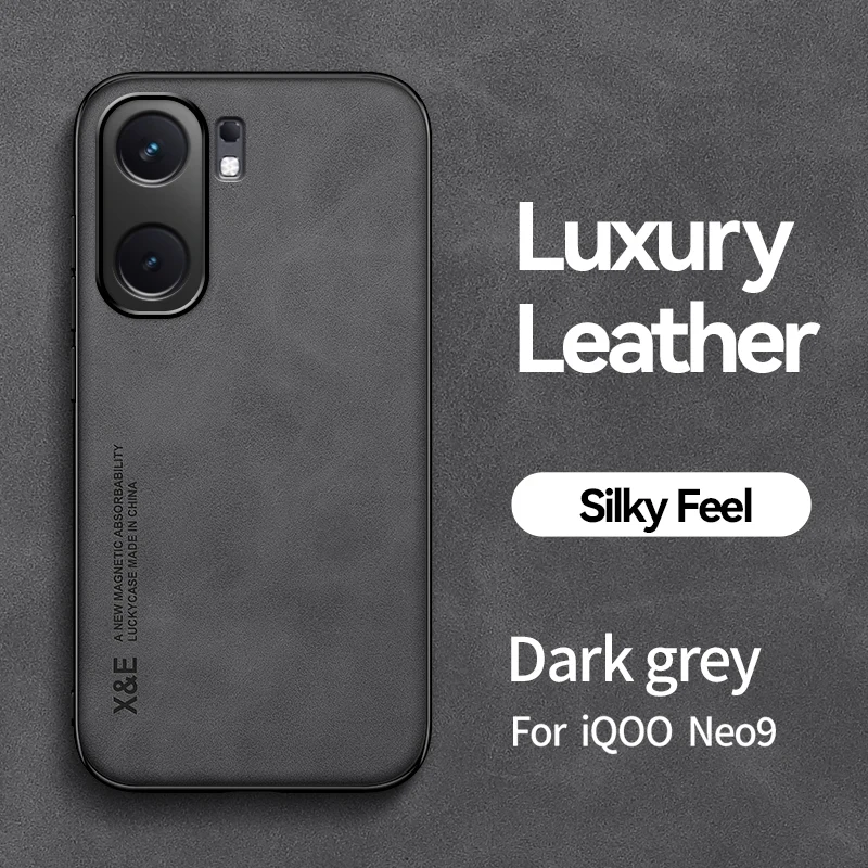 Magnetic Matte Leather Shockproof Case with Camera Protection
