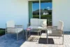 Patio Furniture Set, 4 Pieces Wicker Outdoor Conversation Set, All-Weather PE Rattan Bistro Set with Glass Side Table 3