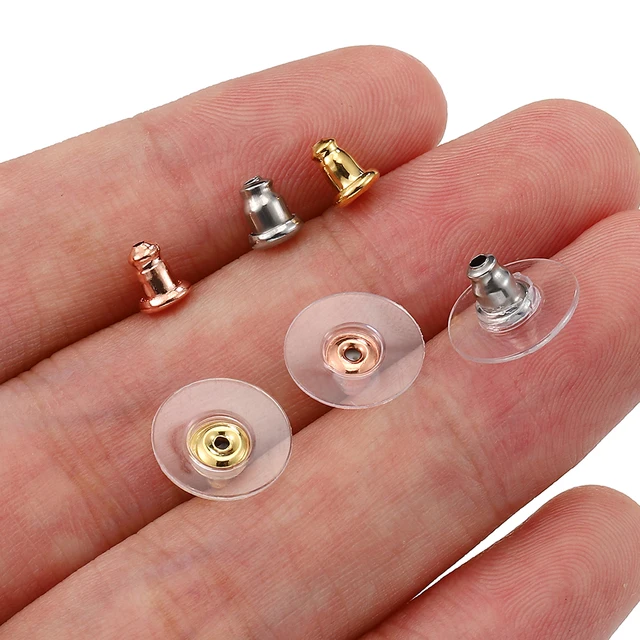 50pcs/set Earring Hooks Including 50pcs Silicone Earring Backs and 50pcs  Jump Rings, For DIY Jewelry Making