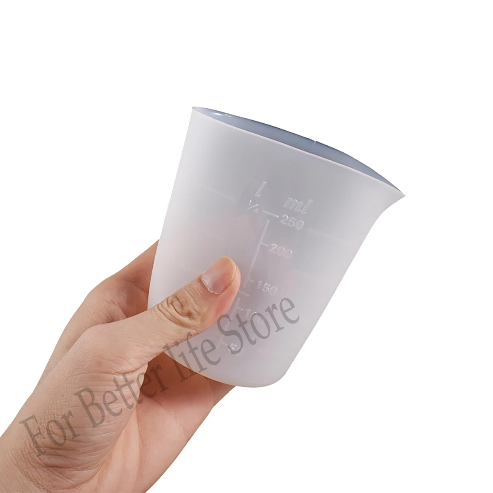 1Pcs  30ML-1000ML Silicone Measuring Cup Transparent With Scale Separating Cups DIY Cake Epoxy Resin Jewelry Making Tools