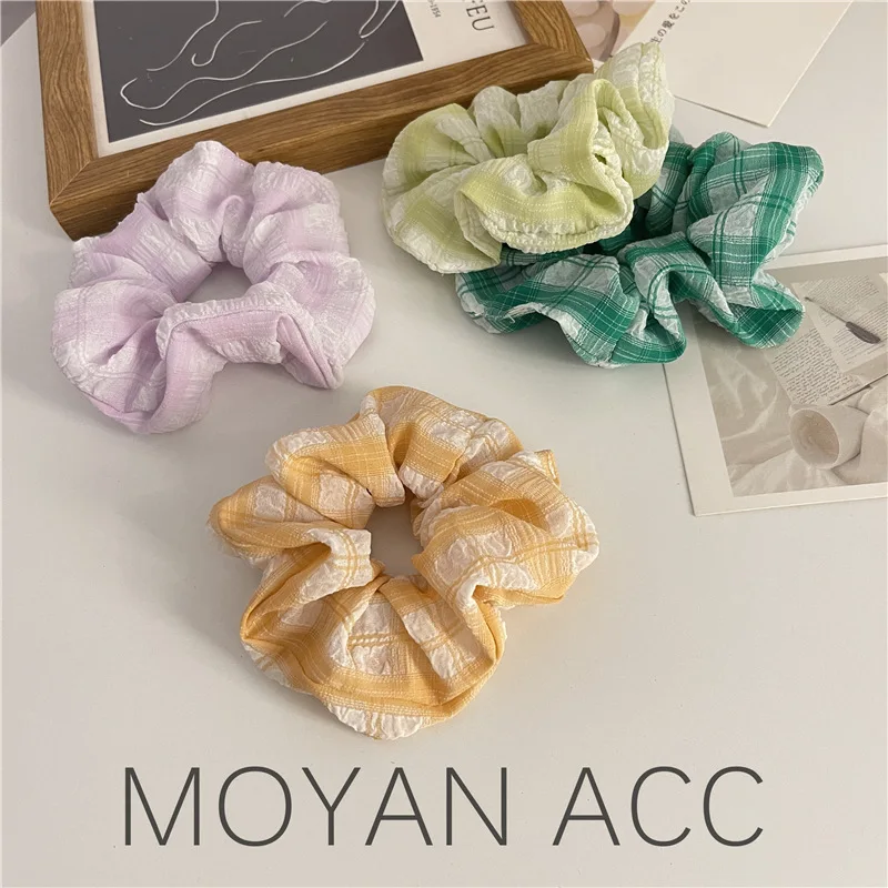 Korean Summer New Large Intestine Hair Rope Hair Ring 2022 High Sense Headdress Flower Hair Band Ins Style Elegant Hair Accessor korean velvet fashion ring jewelry box ring earrings storage boxes ring display jewelry packaging couple wedding ring box 2022