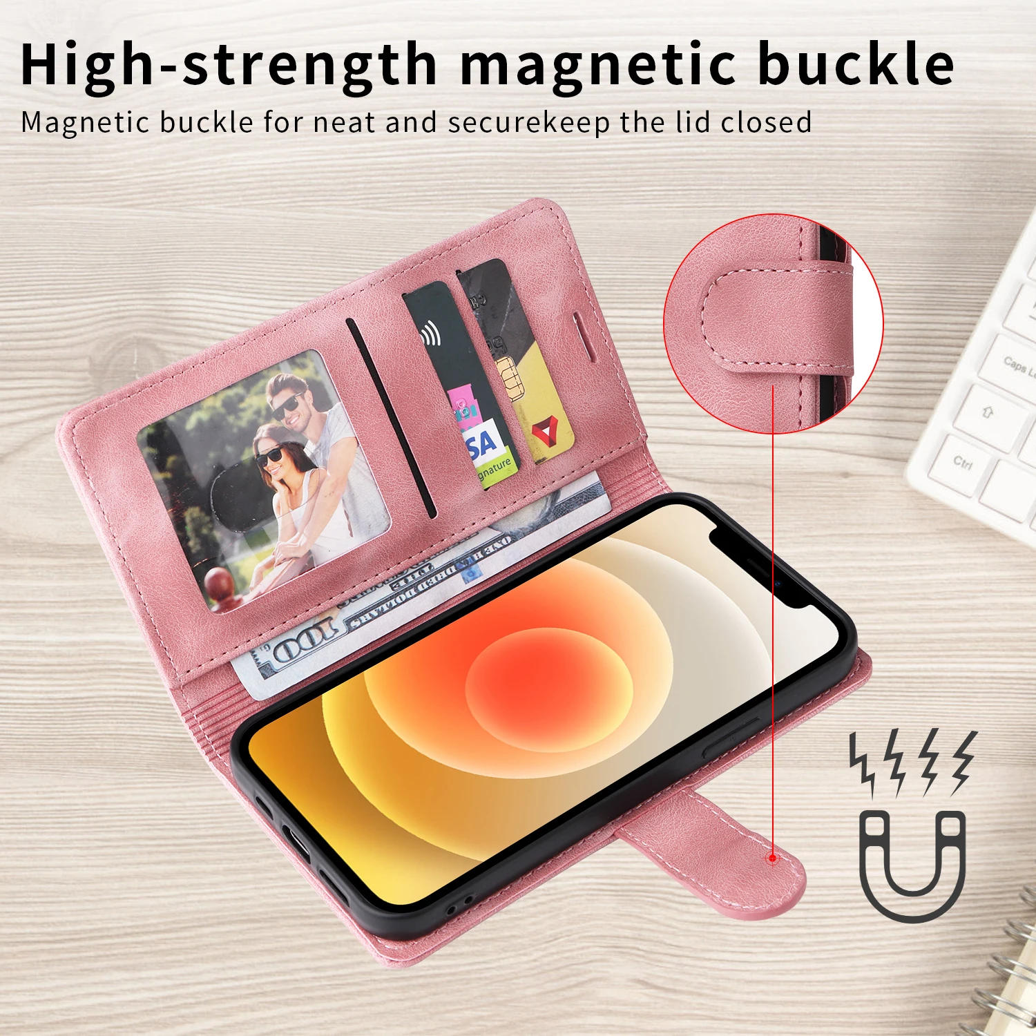 Premium Flip Leather Wallet Case with Card Slot and Stand Functionality