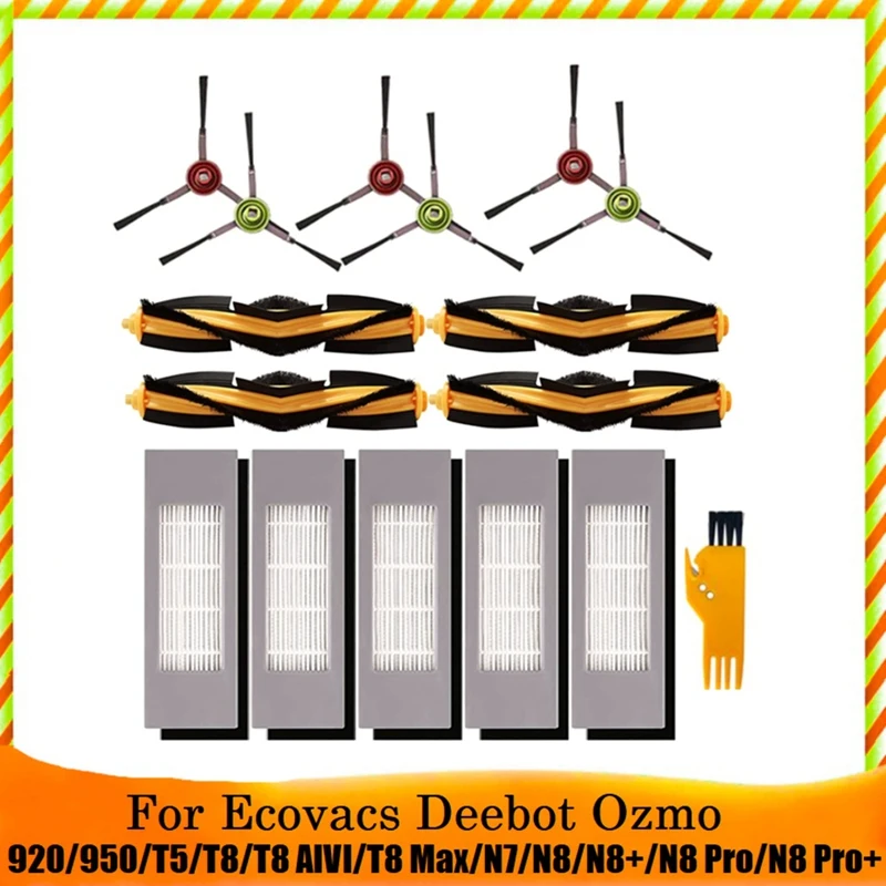 

Основная щетка для пылесоса, основная щетка, HEPA-фильтр, основная щетка для робота-пылесоса Ecovacs Deebot OZMO 920 950 T5 T8 T9