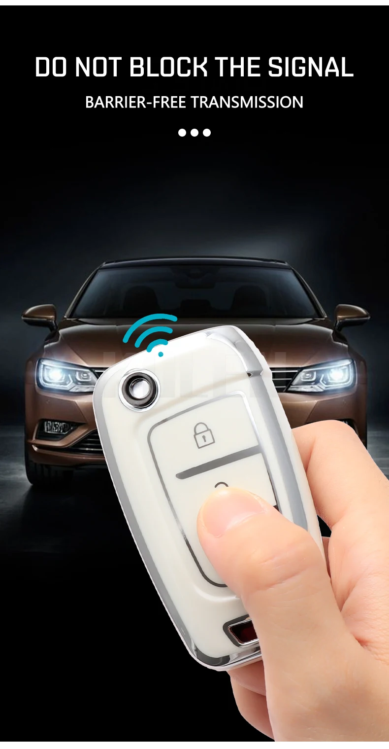 Nuovo TPU Car Flip Key Case Cover Shell per Hyundai Elantra Solaris I30 I35 I40 IX35 Sonata Santa Fe Tucson Verna Celesta Accent - Sd85f594d0d0f4c708bce22d19c8a5763z