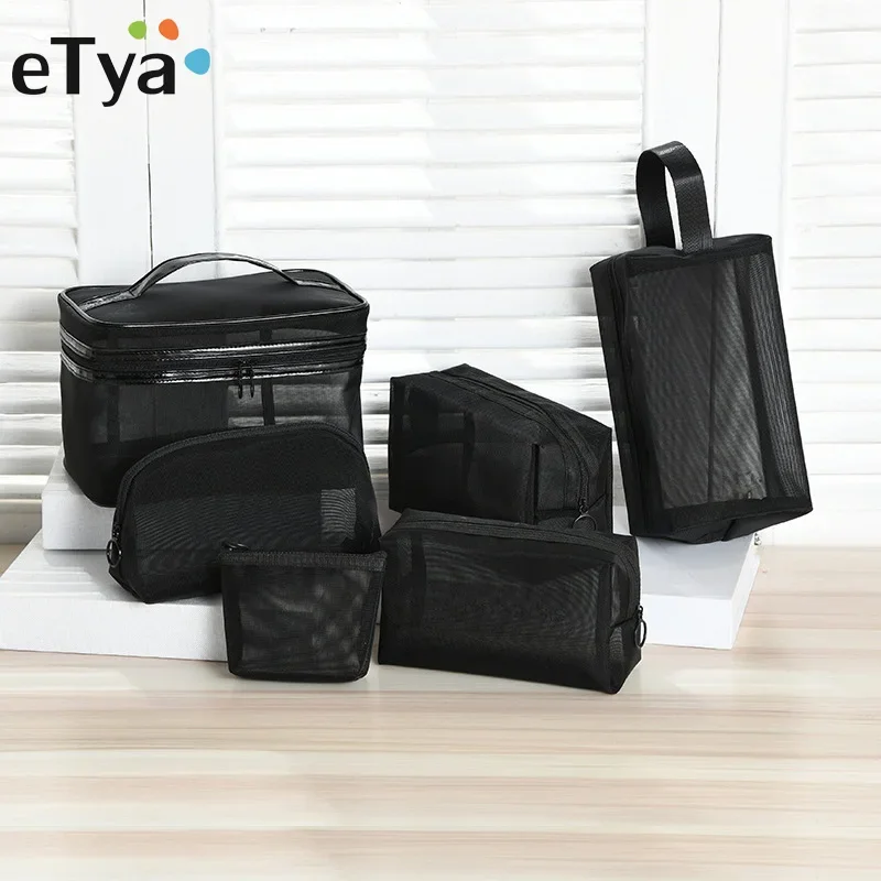 Makeup Organizer Cosmetic Bag Cosmetic Storage Bag Toiletry Bag Makeup Bag Cosmetic Case Portable Mesh Transparent Cosmetic Bag Makeup Case Women Travel Zipper Make Up Organizer Wash Toiletry Beauty Storage Bag Pouch