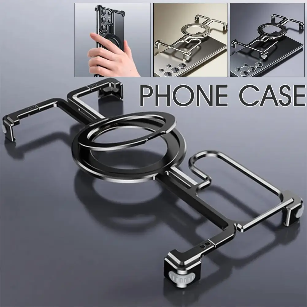 

1pcs for Samsung s24 series Magnetic Frame Mobile Phone Case Shockproof Phone Protector Holder Accessories B1T1