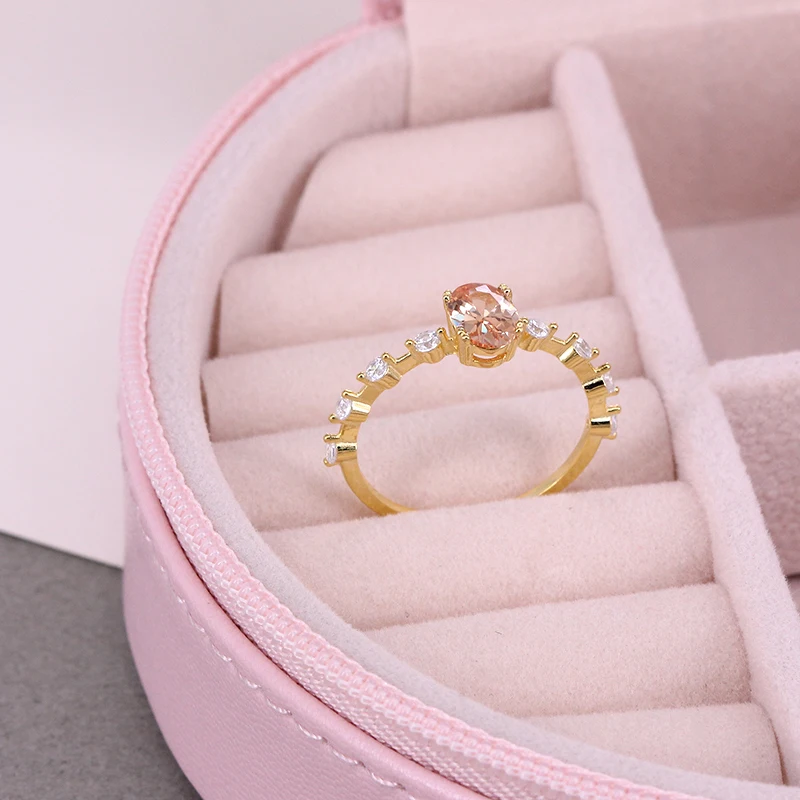 925 Sterling Silver Fashion Mini Zircon Engagement Ring Women Gold Color Fine Jewelry Gift Cannner silver rings silver ring wedding rings gold plated silver ring