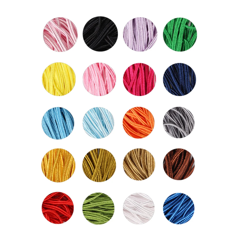 30yards/lot Chinese Soutache Cords Multicolor Nylon Rope Snake Belly Cords For DIY Jewelry Making Bracelet Clothing Accessories