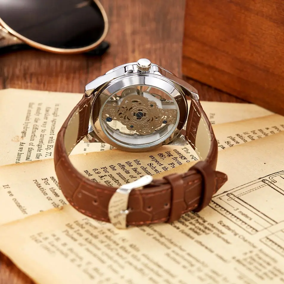 New Brand Quartz Hollow Watch Men's Waterproof Luminous Steel Transparent Personality Men's Watch Steel Leather Band