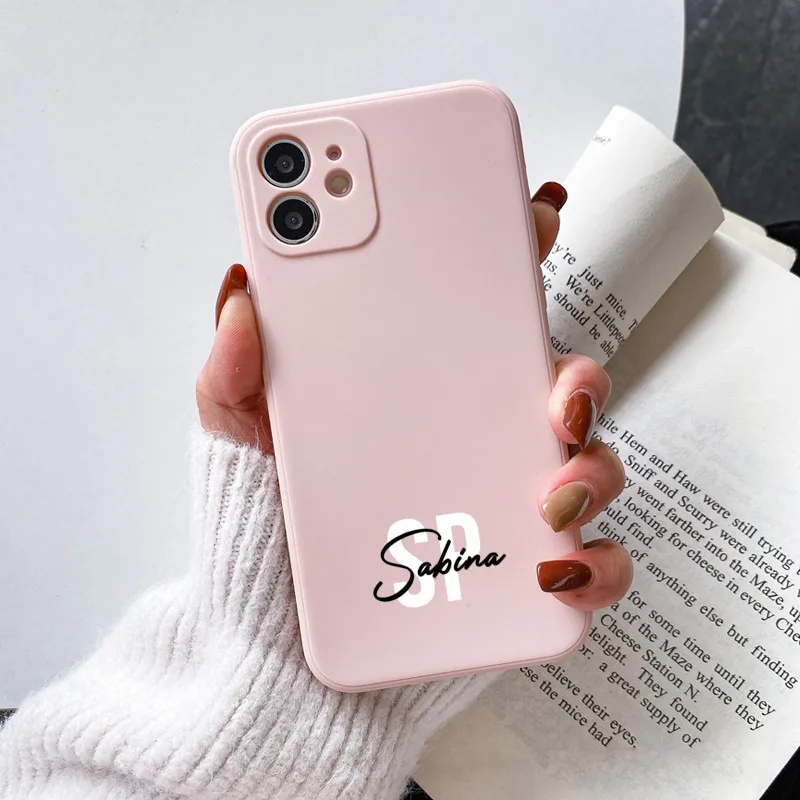 Custom Name Phone Case For iPhone 13 12 11 Pro Max X XR XS 7 8 Plus Mini SE Personalized Silicone Soft Coque for iPhone 11 13 iphone 13 mini mobile phone cases