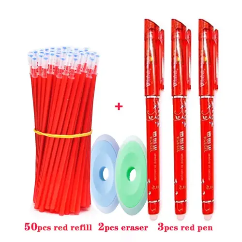 55pcs/lot Erasable Gel Pen 0.5mm Refill Rod Magic Ink Erasable Pen Washable Handle Office School Writing Tools Kawaii Stationery - Image 12
