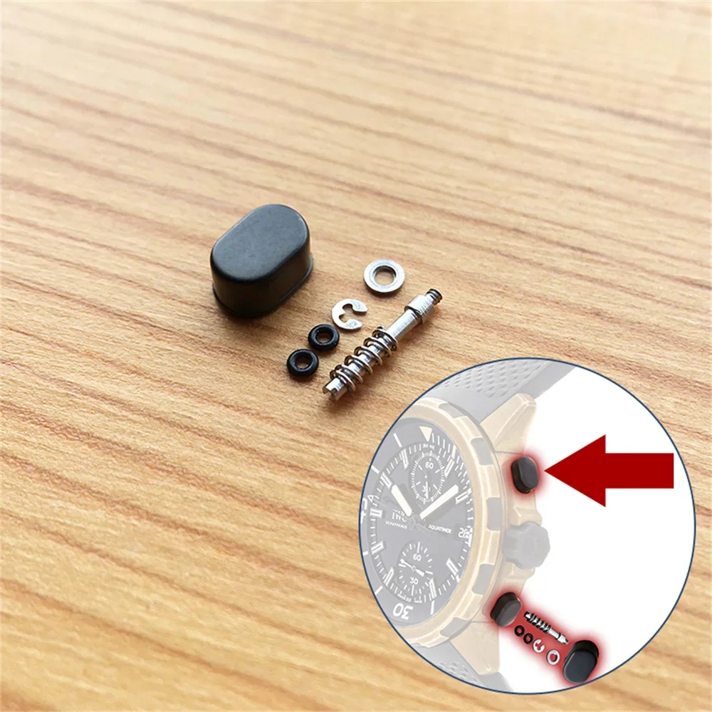 Nero Opaco Orologio Pusher Per Iwc Aquatimer Cronografo Orologio Pulsante Parti
