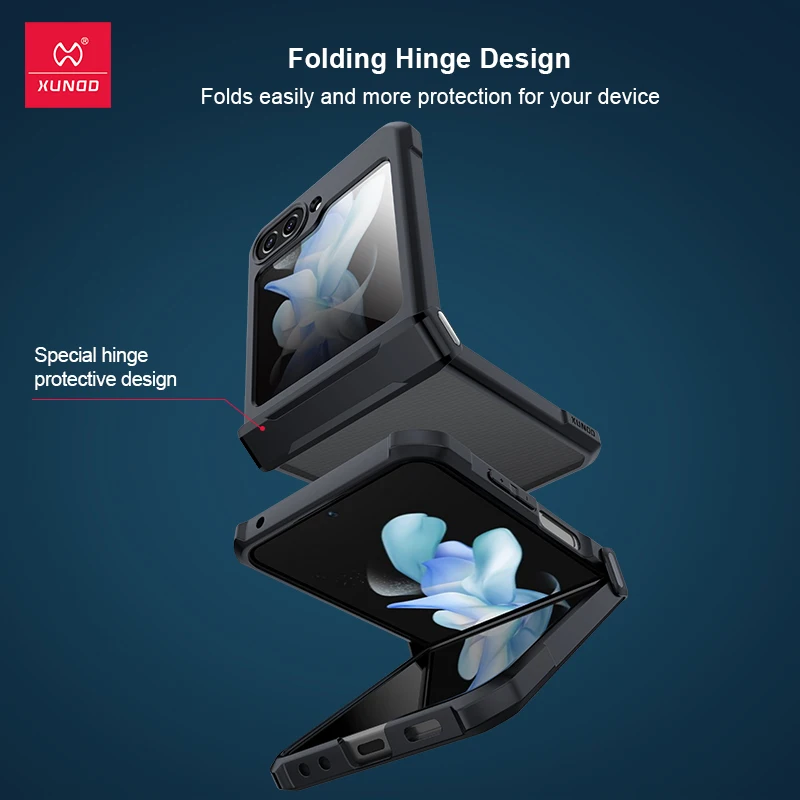 Xundd Samsung Galaxy Z Flip5 携帯電話用透明保護ケースSamsung