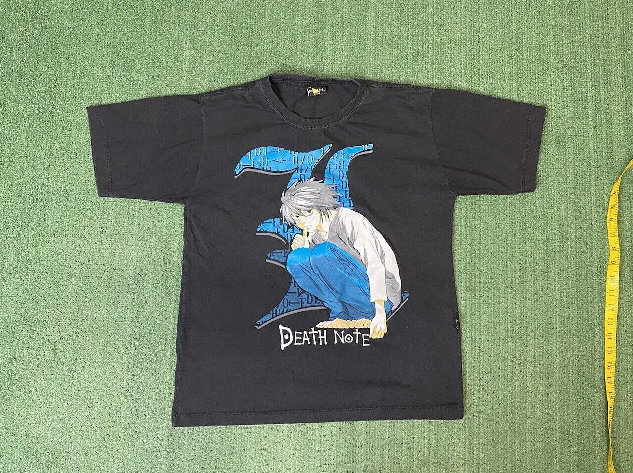 Vintage Death Note L Shonen Jump Anime T Shirt Size Medium Double Sided Maniche Lunghe O Corte