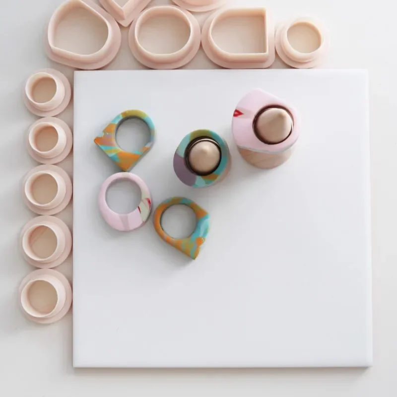 Clay cutters pottery tools clay tools clay accessory Soft Pottery Ring Cutting Mold Different Ring Sizes Polymer Clay Cutter DIY Handmade Valentine's Day Gift