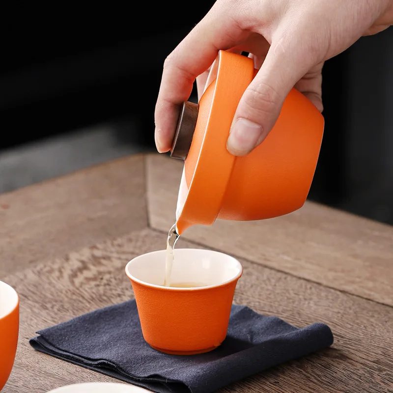 Qianli Jiangshan Travel Tea Set Kuaike Cup Company Meeting Souvenirs Portable Tea Set