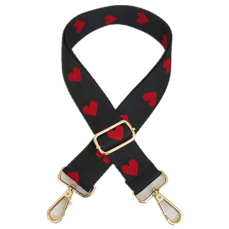 

Heart Nylon Adjustable Black Backpack Strap For Woman Bag